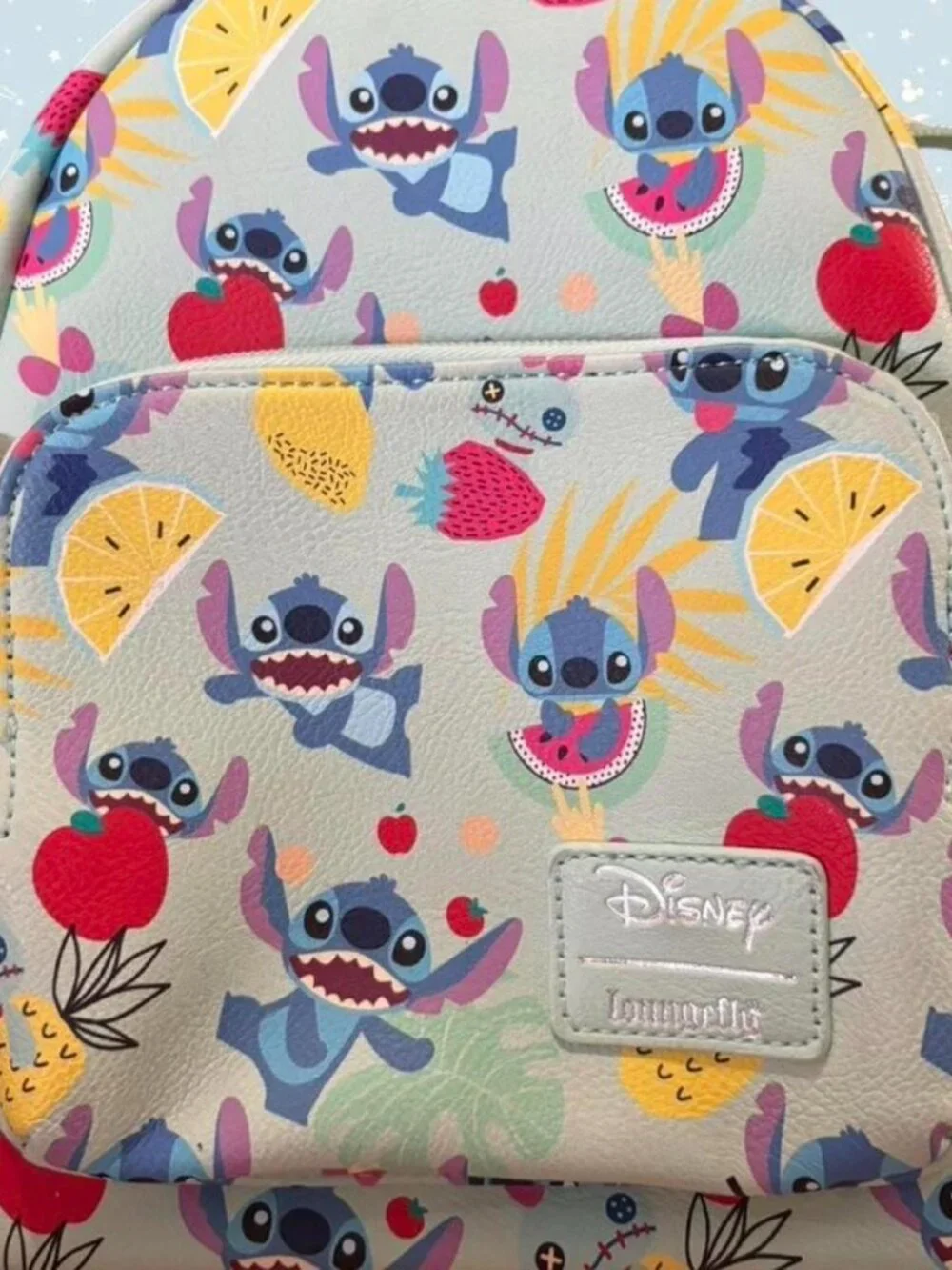 NWOT Loungefly Disney Lilo and Stitch fruit and Stitch all over print backpack